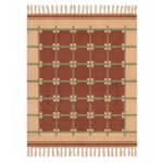 Handmade Brown Wool Rug | Modern Geometric Flatweave Rug - Image 4