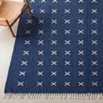 Modern Wool Dhurrie Rug Blue | Handmade Flatweave with Timeless Neutral Style - Image 2