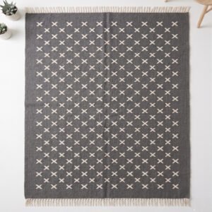 Modern Flatweave Wool Rug Grey | Artisan Handwoven Comfort for Every Room