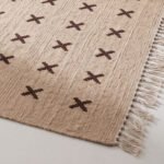 Wool Dhurrie Area Rug Brown | Handmade Flatweave with Organic Modern Style - Image 2