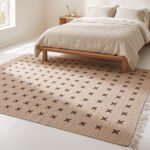 Wool Dhurrie Area Rug Brown | Handmade Flatweave with Organic Modern Style