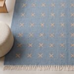 Modern Wool Rug Blue | Handmade Scandinavian Flatweave Design