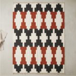 Modern Handwoven Wool Area Rug Brown & Black | Handmade Dhurrie Flatweave Rug - Image 4