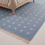 Handwoven Wool Dhurrie Rug Blue | Quiet Luxury Flatweave for Modern Spaces