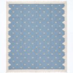 Handwoven Wool Flatweave Rug Blue  | Contemporary Home Rug - Image 4