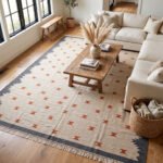 Modern Flatweave Grey Wool Carpet  | Handmade Dhurrie Rug