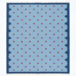 Handwoven Blue Flatweave Wool Rug | Home Decor - Image 4