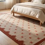 Handwoven Wool Brown Dhurrie Rug | Boho Modern Flatweave Area Carpet - Image 3