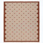 Handwoven Wool Brown Dhurrie Rug | Boho Modern Flatweave Area Carpet - Image 4
