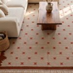 Handwoven Wool Brown Dhurrie Rug | Boho Modern Flatweave Area Carpet