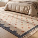 Modern Flatweave Grey Wool Carpet  | Handmade Dhurrie Rug - Image 3