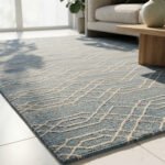 Modern Handwoven Wool Area Rug Grey | Handmade Dhurrie Flatweave Carpet - Image 2