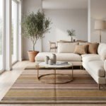 Handwoven Wool Rug Brown | Elegant Modern Home Area Carpet - Image 2