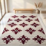 Handwoven Wool Dhurrie Rug Red | Modern Handmade Flatweave Area Rug - Image 3