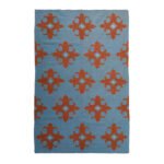 Handwoven Wool Dhurrie Blue | Contemporary Home Area Rug - Image 4