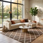 Handmade Wool Dhurrie Rug Brown | Elegant Flatweave Carpet - Image 2