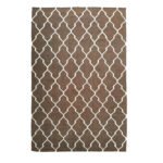 Handmade Wool Dhurrie Rug Brown | Elegant Flatweave Carpet - Image 4