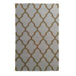 Handmade Wool Rug Yellow & Beige | Modern Boho Dhurrie Design - Image 5