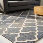 Modern Flatweave Wool Blue Carpet | Handmade Dhurrie Rug