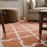 Modern Handwoven Wool Area Rug Orange | Handmade Dhurrie Flatweave Carpet