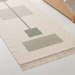 Handwoven Lite Green Wool Dhurrie Rug | Modern Handmade Flatweave Area Rug for Home - Image 2