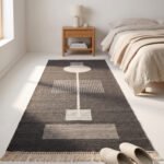 Handmade Modern  Black & Grey Wool Dhurrie Rug | Minimalist Flatweave Home Decor - Image 2