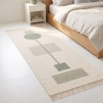 Handwoven Lite Green Wool Dhurrie Rug | Modern Handmade Flatweave Area Rug for Home