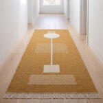 Handwoven Wool Yellow Dhurrie Rug | Handmade Contemporary Flatweave Carpet - Image 3