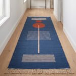 Modern Blue Wool Dhurrie Rug | Handmade Flatweave Area Rug | Neutral Home Decor - Image 3