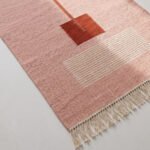 Handmade Pink Wool Dhurrie Rug | Soft Flatweave Area Rug - Image 2