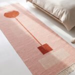 Handmade Pink Wool Dhurrie Rug | Soft Flatweave Area Rug