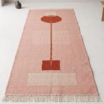 Handmade Pink Wool Dhurrie Rug | Soft Flatweave Area Rug - Image 3