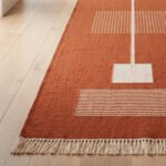 Modern Brown Wool Dhurrie Rug | Handmade Flatweave Area Rug | Neutral Home Decor - Image 2