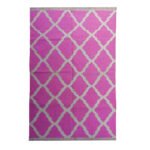 Handmade Wool Pink Carpet | Modern Flatweave Dhurrie Area Rug - Image 4