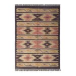 Handwoven Wool Carpet Multi Color | Modern Flatweave Dhurrie Rug for Any Room - Image 4