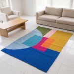 Handmade Wool Area Rug Multi Color | Soft Modern Dhurrie Carpet
