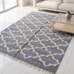 Handmade Wool Dhurrie Rug Grey | Elegant Flatweave Carpet