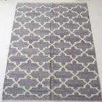 Handmade Wool Dhurrie Rug Grey | Elegant Flatweave Carpet - Image 2