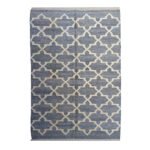 Handmade Wool Dhurrie Rug Grey | Elegant Flatweave Carpet - Image 4