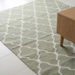 Modern Wool Dhurrie Green | Neutral Handmade Flatweave Rug - Image 2