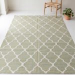 Modern Wool Dhurrie Green | Neutral Handmade Flatweave Rug - Image 3
