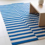Modern Wool Rug Blue & White | Handmade Scandinavian Flatweave Design - Image 2