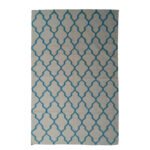 Modern Wool Rug Blue & White | Handmade Scandinavian Flatweave Design - Image 4