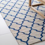 Handmade Wool Area Rug Blue | Soft Modern Dhurrie Carpet
