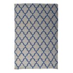 Handmade Wool Area Rug Blue | Soft Modern Dhurrie Carpet - Image 4