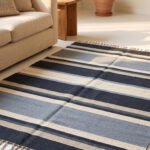 Handwoven Wool Blue Flatweave Rug | Simple Modern Home Decor - Image 3