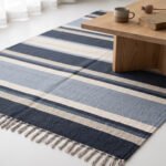Handwoven Wool Blue Flatweave Rug | Simple Modern Home Decor