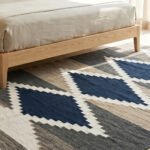Modern Wool Dhurrie Blue & grey | Neutral Handmade Flatweave Rug - Image 3