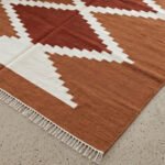 Handwoven Wool Dhurrie Rug Brown | Modern Handmade Flatweave Area Rug - Image 2