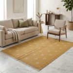 Modern Wool Area Yellow Rug | Handwoven Minimalist Home Decor - Image 3